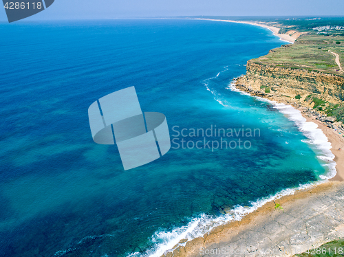 Image of Aerial View Ocean Coastal Landscape