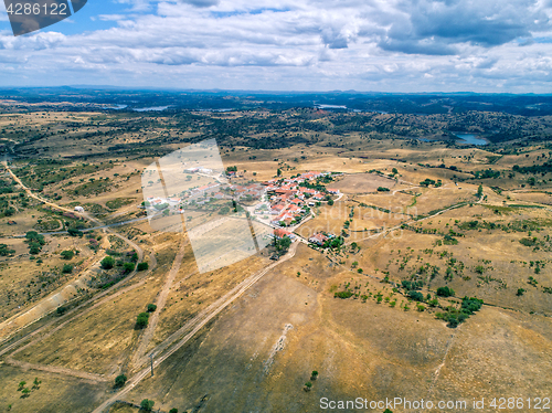 Image of Aerial View Red Tiles Roofs Typical Village