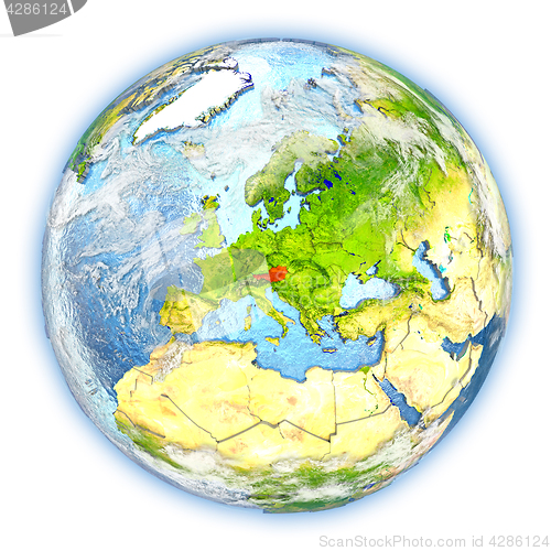 Image of Austria on Earth isolated