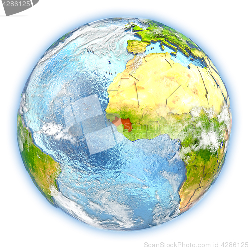Image of Guinea on Earth isolated