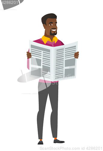 Image of Business man reading newspaper vector illustration