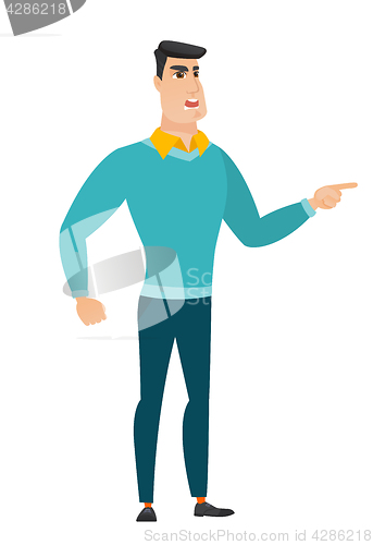 Image of Furious businessman screaming vector illustration.
