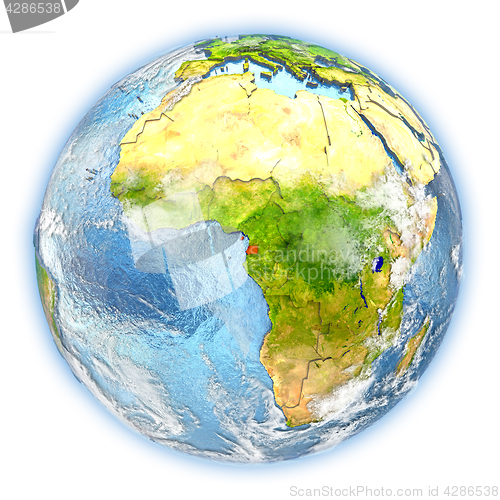 Image of Equatorial Guinea on Earth isolated