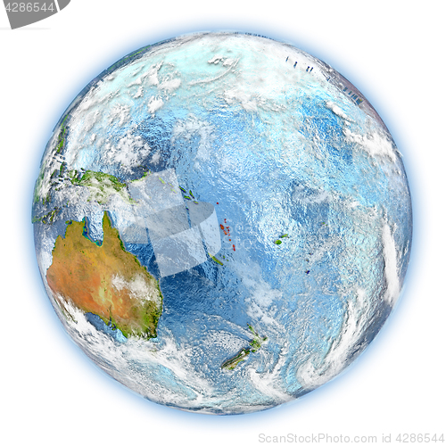 Image of Vanuatu on Earth isolated
