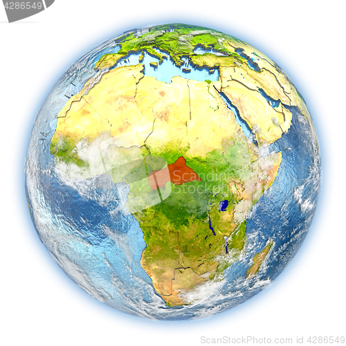 Image of Central Africa on Earth isolated