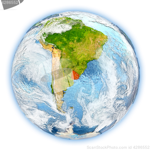 Image of Uruguay on Earth isolated