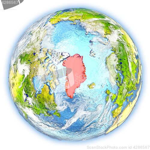 Image of Greenland on Earth isolated