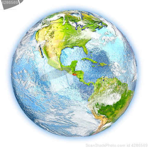 Image of El Salvador on Earth isolated