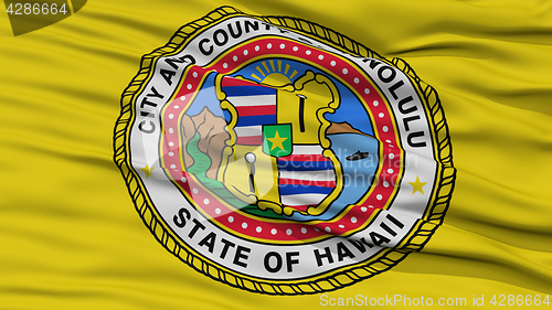 Image of Closeup Honolulu Flag