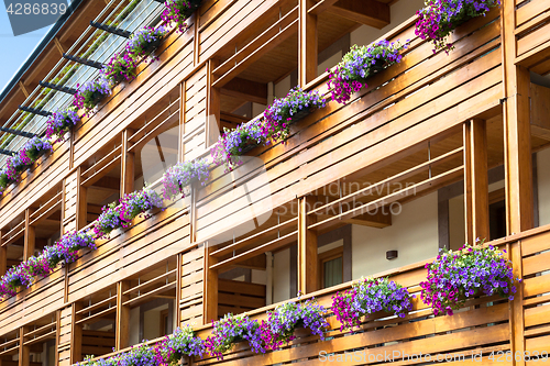 Image of Flowers on Chalet balcony