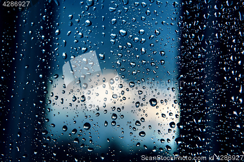 Image of rain droplets on window