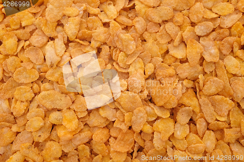 Image of Corn flakes breakfast cereal background