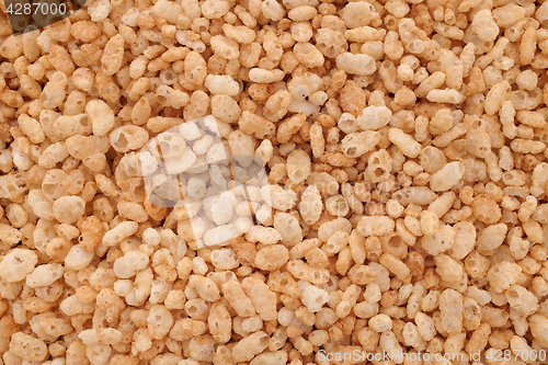 Image of Crisped puffed rice breakfast cereal background
