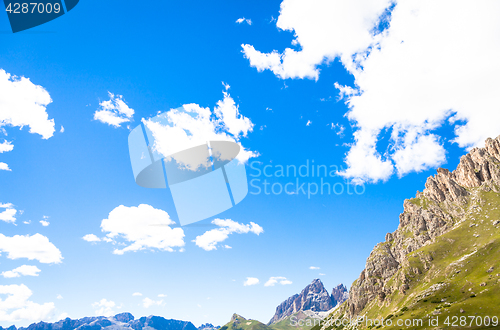 Image of Blue sky on Dolomiti Mountains in Italy