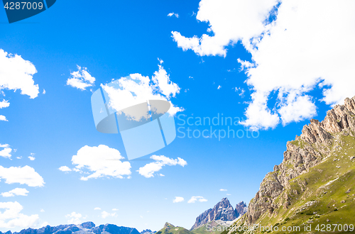 Image of Blue sky on Dolomiti Mountains in Italy