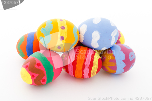 Image of Easter eggs on white background