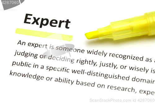 Image of Yellow marker on expert word 