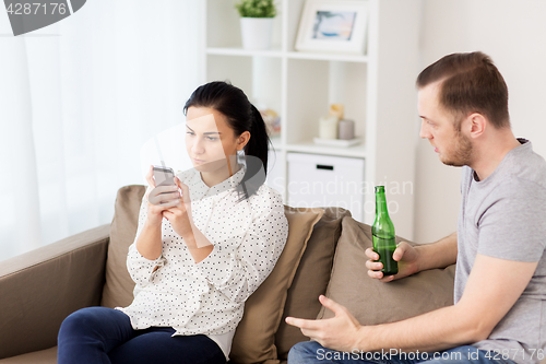 Image of couple having argument at home