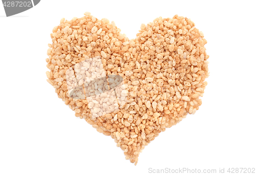 Image of Crisped rice breakfast cereal heart