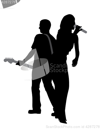 Image of Woman singer and man guitar player