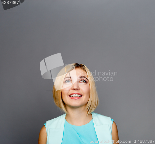 Image of Girl on clean gray background