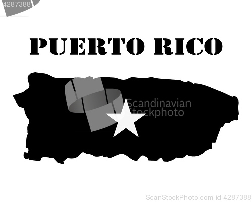 Image of Symbol of Isle of  Puerto Rico and map