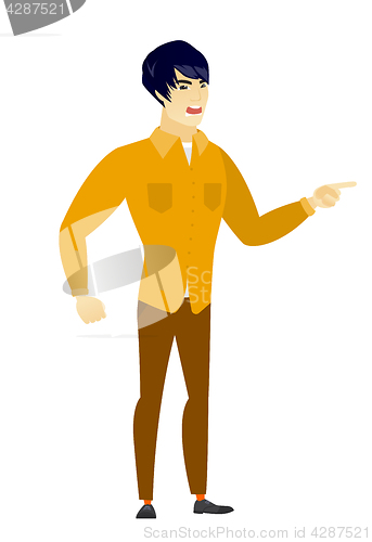 Image of Furious businessman screaming vector illustration.