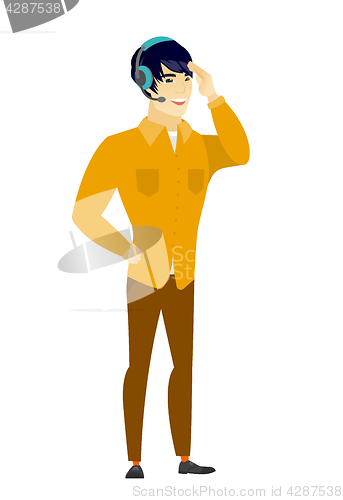 Image of Customer service operator in headset.
