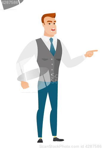 Image of Furious businessman screaming vector illustration.