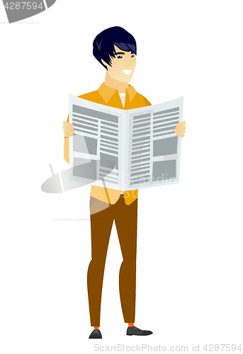 Image of Business man reading newspaper vector illustration