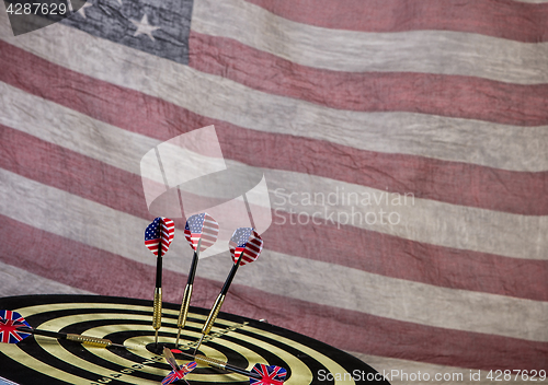 Image of Darts And American Flag