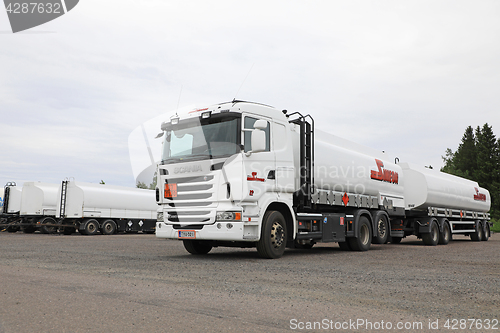 Image of White Scania R480 Tank Truck for ADR Liquid Transport