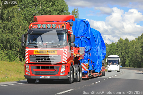 Image of Volvo FH Oversize Load Transport on the Road 