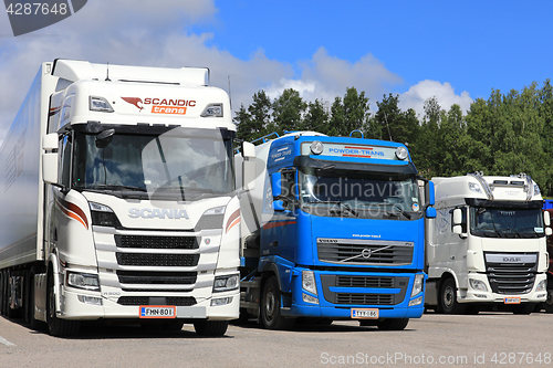 Image of Cargo Trucks at Truck Stop