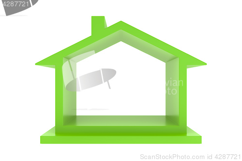 Image of green house on white