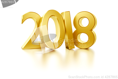 Image of the golden number 2018 for new year holidays