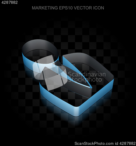 Image of Marketing icon: Blue 3d Business Man made of paper, transparent shadow, EPS 10 vector.