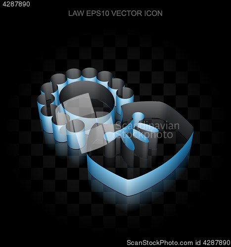 Image of Law icon: Blue 3d Judge made of paper, transparent shadow, EPS 10 vector.