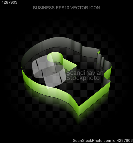 Image of Finance icon: Green 3d Head With Keyhole made of paper, transparent shadow, EPS 10 vector.