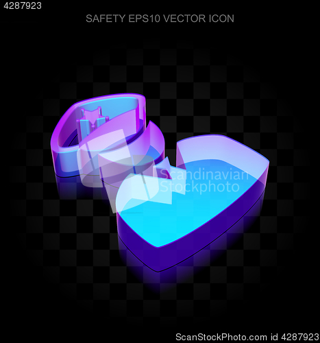 Image of Safety icon: 3d neon glowing Police made of glass, EPS 10 vector.