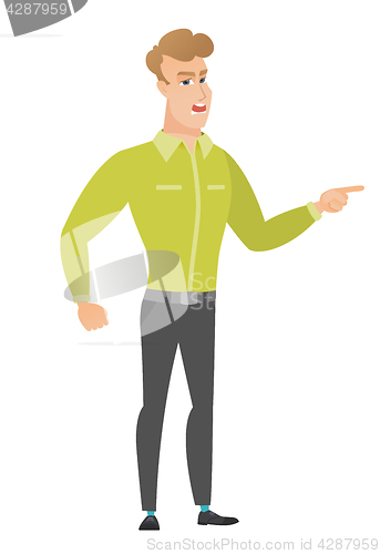 Image of Furious businessman screaming vector illustration.