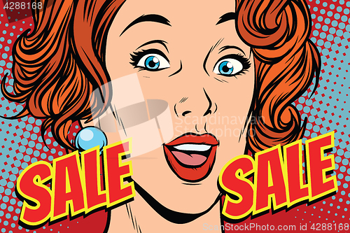 Image of Sale comic text pop art woman