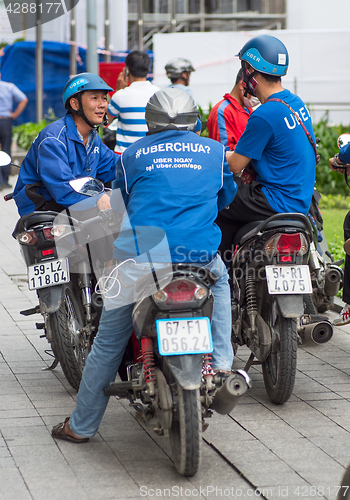 Image of Ubermoto drivers in Ho Chi Minh City