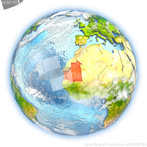 Image of Mauritania on Earth isolated