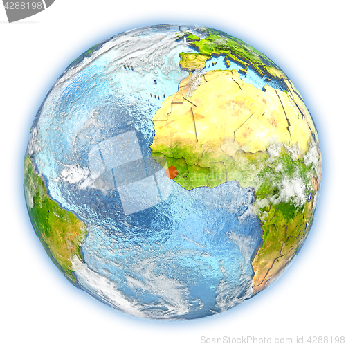 Image of Sierra Leone on Earth isolated