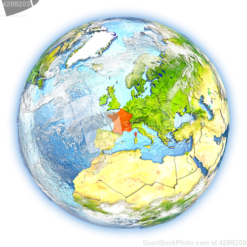 Image of France on Earth isolated