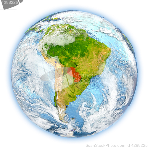 Image of Paraguay on Earth isolated