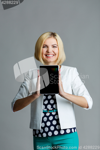 Image of Woman on clean gray background