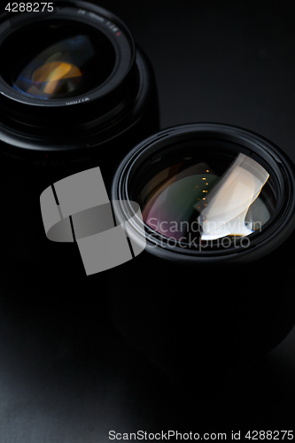 Image of Image of several camera lenses