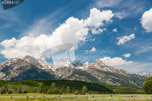 Image of Grand Teton National Park Mountain Range in Wyoming, USA.